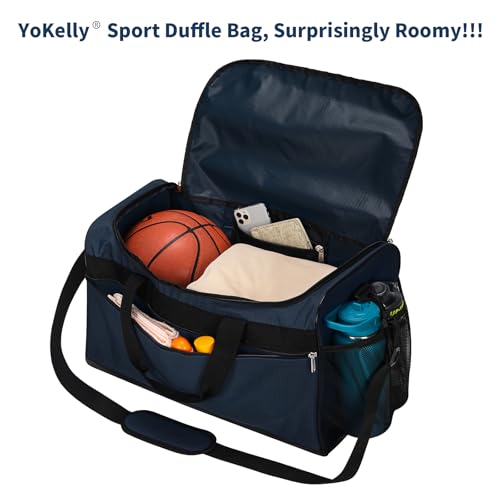 Image of 40L Gym Bag for Men, Navy Blue | 20 inch, Sport Duffle Bag, Weekender, Travel