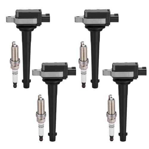 Image of 4-Pack UF591 Ignition Coils & 5118 Spark Plugs Kit Compatible with Nissan Sentra 2007 2008 2009, L4 2.0L - Replaces 22448ED800 22448ED80A GN10325 221604014 1788316 UF-591 & more