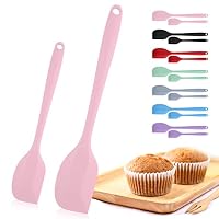 Silicone Spatula, 2 Pcs Spatulas Silicone Heat Resistant, Baking Cooking Spatula Set, Rubber Spatula for Non-Stick Cookware, Dishwasher Safe (Pink)