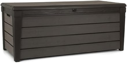 Keter Brushwood - Arcón exterior, Baúl almacenaje, Capacidad 454L, Resina, Color Marrón, Ordenación jardín y terraza, 69.7 x 145 x 60.3 cm