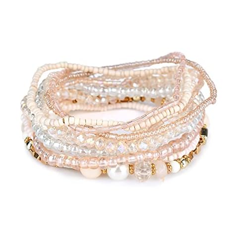 Caiyao Multicolor Bohemian Crystal Beaded Bracelets Cover