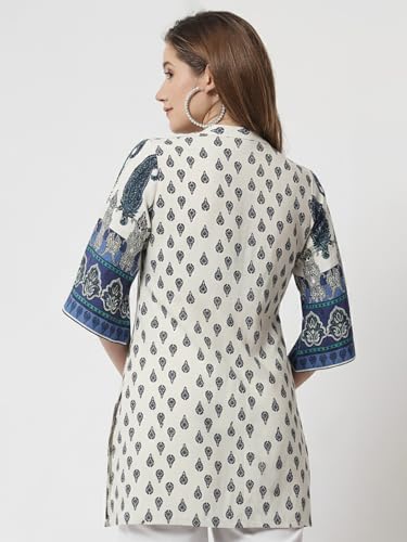 Image of BEATNIK Women's Off White Kurti | Fabric | Fit | Everyday | Casual Ethnic Wear