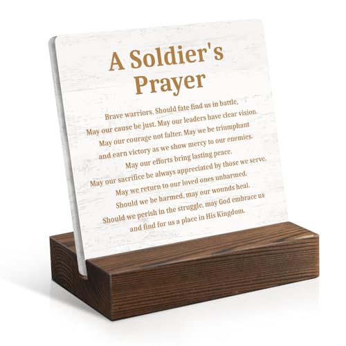 Juoqg Soldier's Prayer Acrylic Plaque - Military Bible Verse Sign