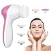 Brosse Visage Nettoyante, Brosse Nettoyante Visage Electrique, 5 en 1 Portable Brosse Nettoyante Visage Etanche avec 5 Têtes Rechange, pour Nettoyer Visage Huiles Exfoliant
