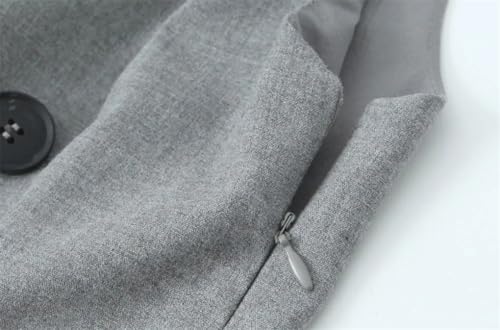 Women's Sleeveless Double Breasted Waist Cinched Pleated Vest Solid Color Casual Office Vest4