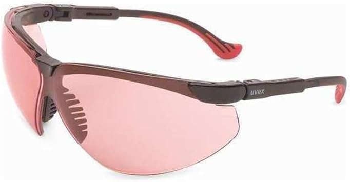 Honeywell Uvex Genesis XC Safety Glasses, Black Frame with SCT-Vermillion Lens & HydroShield Anti-Fog Coating S3311HS