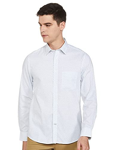 Image of Arrow Sports Men White Spread Collar Printed Casual Shirt