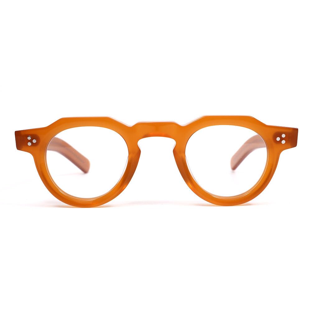 Lunettes de Lecture Rondes Designer, Lunettes Anti-Lumière Bleue, Monture Vintage Élégante en Acétate Renforcé pour Homme et Femme