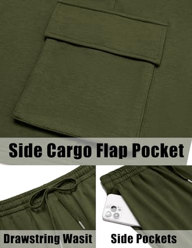 COOFANDY Mens Cargo Shorts Cotton T Shirts and Shorts Set 2 Piece Outfits Summer Casual Set Jogging Tracksuit