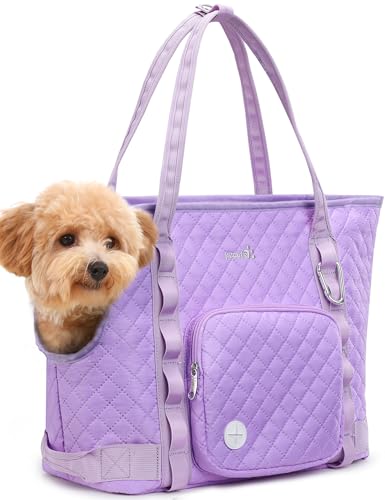 Pecute Trasportino per Cani, Trasportino per Animali Domestici Con Tasche per Cani di Piccola Taglia, Leggero per e Cuccioli, Gita, Viaggio, Veterinario, Viola