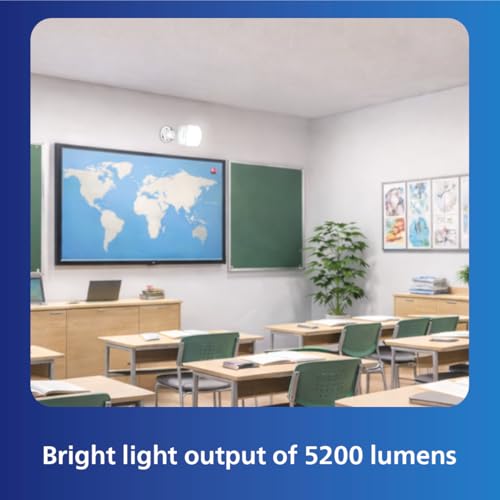 Image of Philips AceBright 65W LED Bulb | 5200 Lumens High Brightness | B22 Base | Energy Efficient Lighting for Home & Commercial Use | Cool DayLight, Pack of 1
