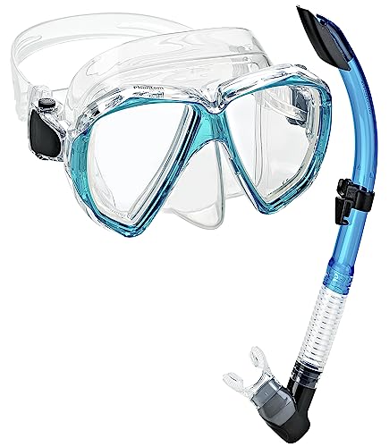 Italian Design Veolicty Silicone Snorkel Mask Anti-Fog Tempered Glass Lens Scuba Snorkeling Mask Dry Snorkel Set