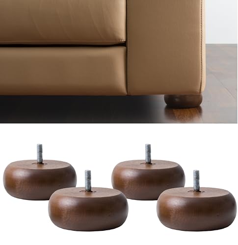 Lot De 4 Pieds En Bois à Visser Pour Petit Fauteuil - Marron - Marque VidaXL