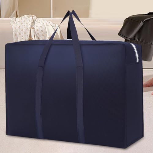 Bolsa de almacenamiento para mudanzas grande y plegable de color azul oscuro individual 8