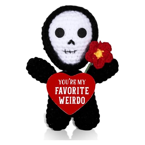 Valentines Day Goth Gifts for Him Her, Skeleton Crochet Gifts