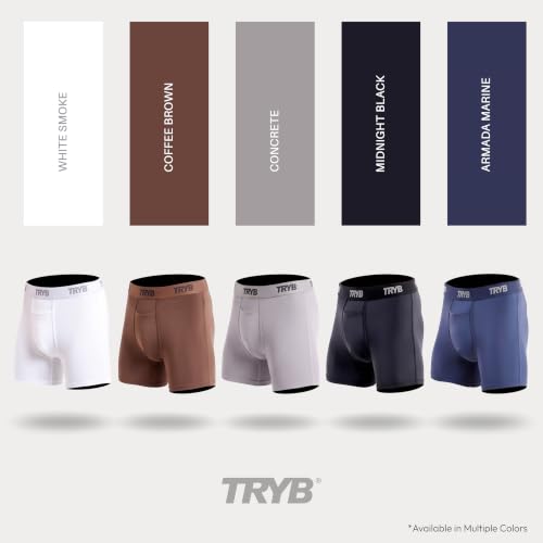 Image of TRYB Sports Underwear for Men | Stretchable Active Square Cut Trunks for Running & Gym Workout | Quick Dry, Breathable, Moisture Wicking & Anti Chafing | Sports Innerwear Boxers