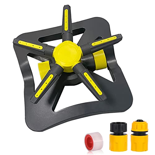 Rasensprenger,5-in-1 Sprinkler,Automatische 360 Grad Rotierende Rasen Wasser Sprinkler, Drehung für große flächen, perfekt für Rasen, Pflanzen, Blumen, Gemüse Cover