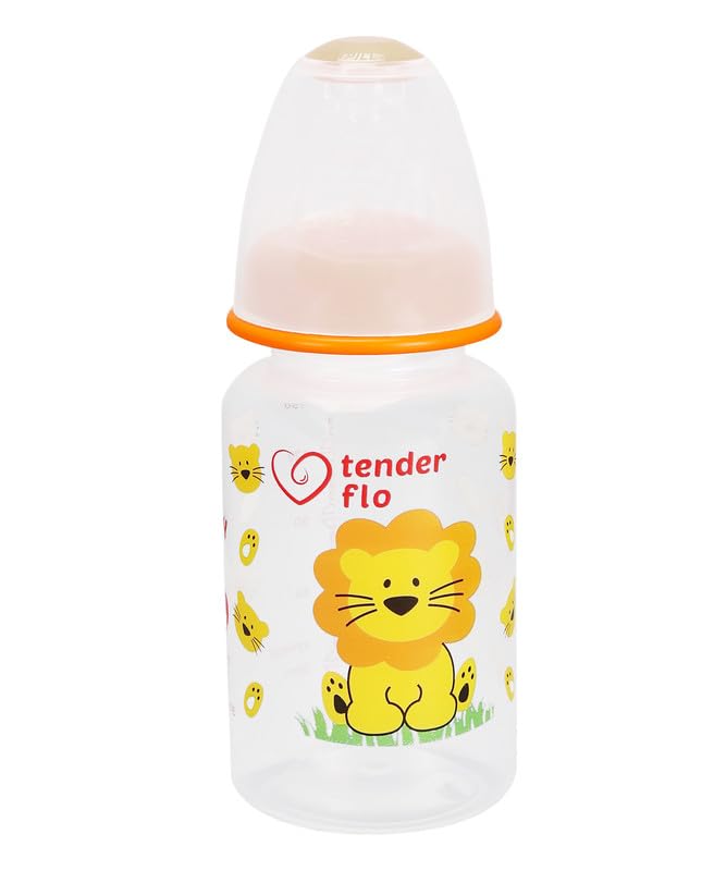 tender flo Kosy Orange 150ml Baby Feeding Bottle | Perfect for Newborns and Toddlers | Ideal for 0-5 Years | Comfortable Grip and Leak-Proof Design for Easy Feeding - Orange