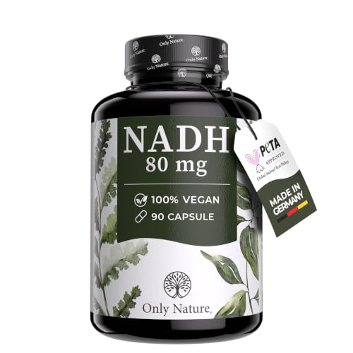 NADH 80mg - 90 Kapseln hochdosiert - Aktive Form von NAD - Vegan & ohne Zusatzstoffe - Laborgeprüft in Deutschland - Apothekenqualität - NADH Hochdosiert