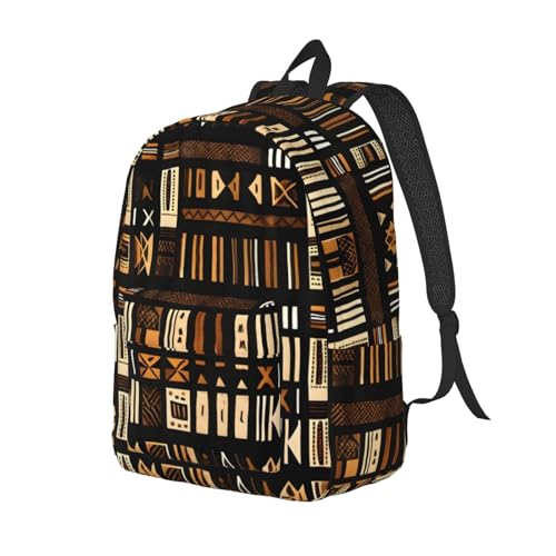 Mochila tribal ligera con compartimento principal negra miniatura 2