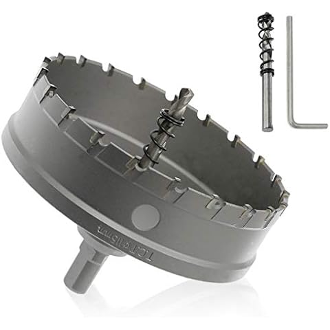 Hordion 4 1/2inch/115mm Carbide Hole Saw Cutter Drill Bit Tooth Tipped TCT Hole Cutter for Stainless Steel Sheet Metal Sheet Plastic FRP Board Cover