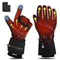 Heated Gloves, Heated Gloves for Men Women Rechargeable Electric Gloves Waterproof Hand Warmers Winter Thermal Gloves for Cold Weather Work Hunting Fishing Running Cycling Hiking Skiing Motorcycle, L