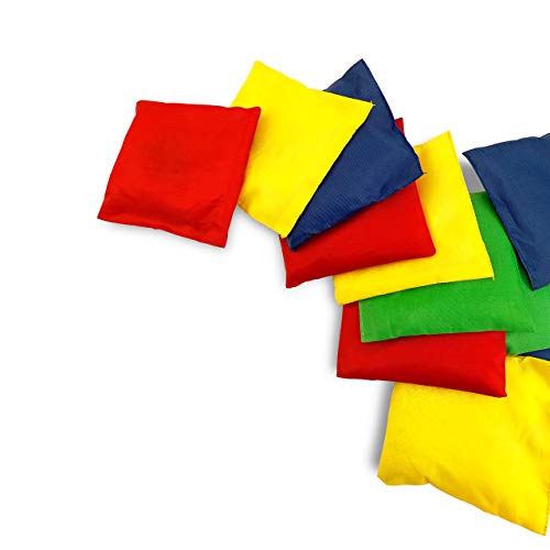 Tytroy 12 Assorted Color Large 5X5 4Oz Each Strong Nylon Bean Bags For Beanbag-Toss Carnival Cornhole Games Fun With Family & Friends Away From Phones Tvs & Computers Xmas (12 Pack 4Oz) #TOP3