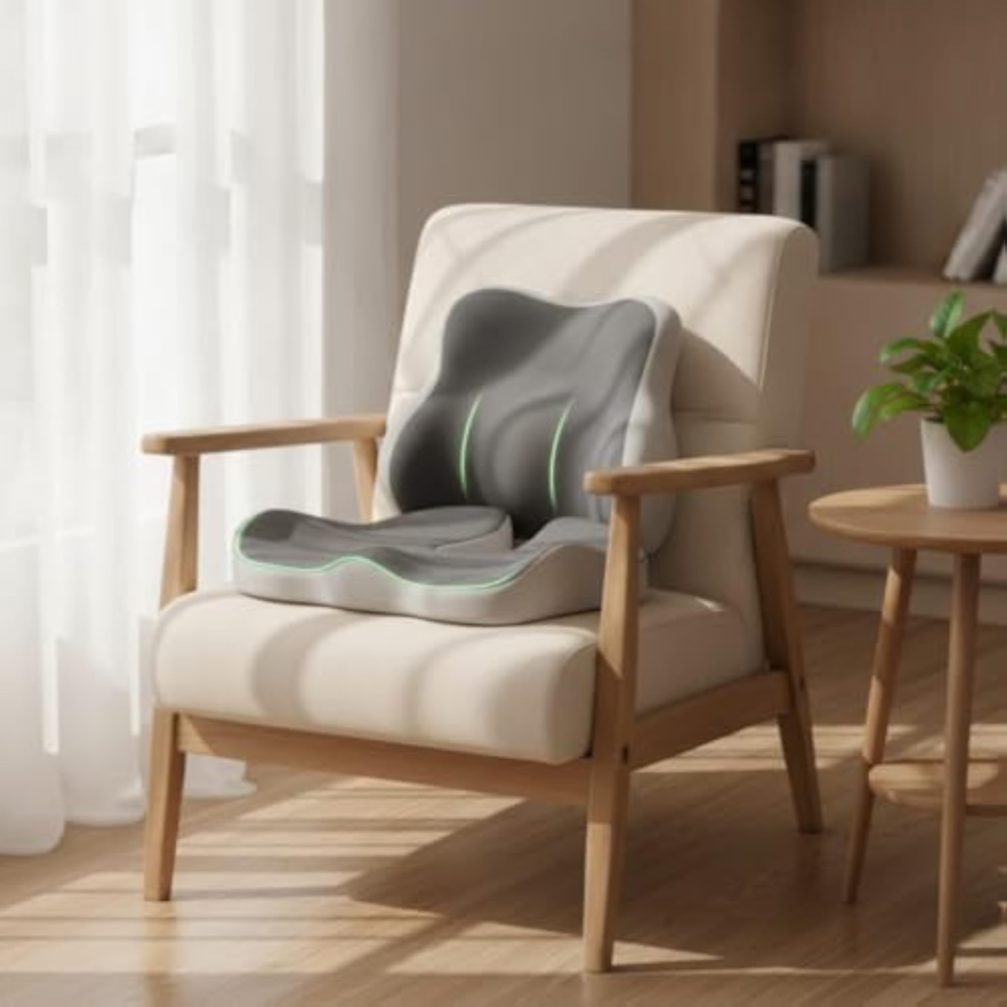 Ergonomic Seat Cushion with Support Pillow for Comfort