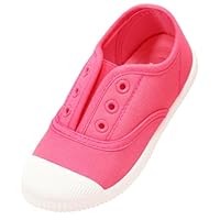 Unisex Kids Canvas Shoes Toddlers Sneakers Breathable Slip-on Trainers Pumps Plimsoles for Boy and Girls