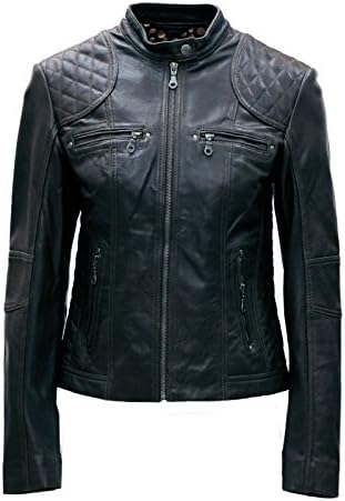 Pelle D'annata Ladies Real Leather Black Brown Biker Jacket Size 8 to 18