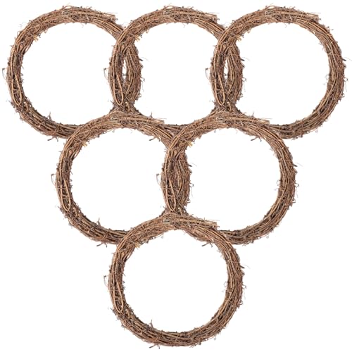 6 Pcs Grapevine Wreath 10 inch - DIY Crafts Natural