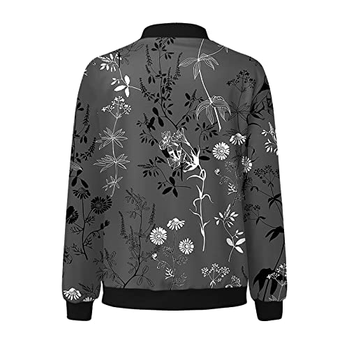 Bomber Jacket Women Floral Zip Up Zipper Jackets Coats Stand Collar Long Sleeve Causal Lightweight Tops Outerwear4