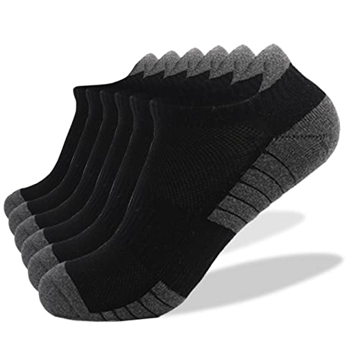 Crazynekos 6 Pairs Mens Cushion Ankle Socks Men 6 Pack Low Cut Comfort Breathable Casual Cotton Socks