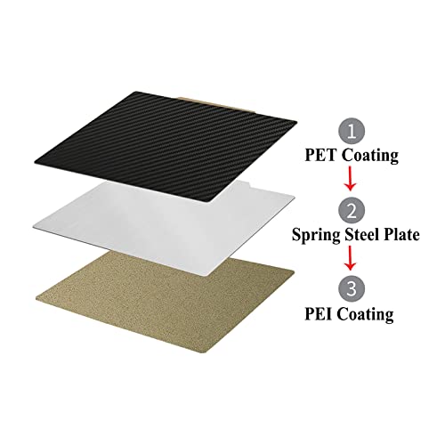 Image of Flexible PET+PEI Spring Steel Sheet 350x350mm PET+PEI Build Plate No Magnetic Sticker for Voron 2.4 3D Printer