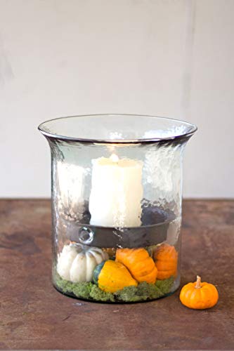Classic Extra Large Glass Hurricane Pillar Candle Holder Rustic Centerpiece