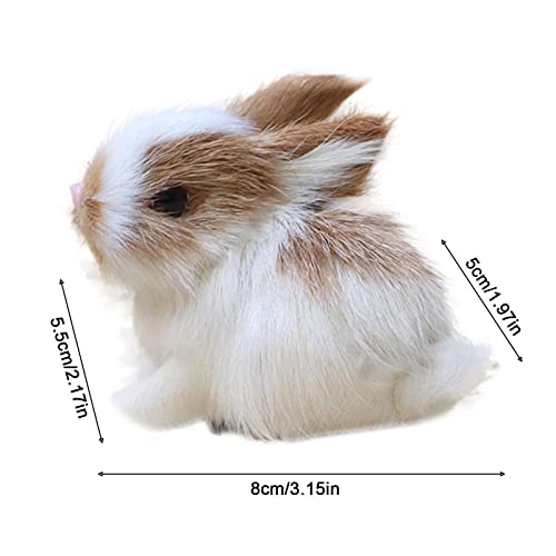 Brinquedo Mini Coelho - Estatueta de coelho realista - Mini brinquedos de pelúcia brinquedo de simul