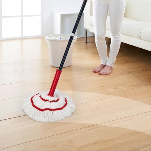 Image of KeFanta Self Wringing Mop for Floor Cleaning, Microfiber Floor mop with 57 inch Long Handle, Easy Wringing Mops for Kitchen Hardwood Bathroom Garages Warehouses Vinyl Tile Laminate Home Office