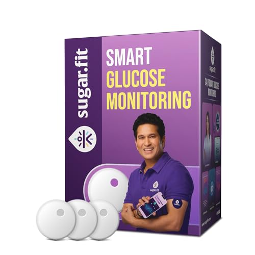 Image of Sugar.fit Smart Glucose Monitoring | Continuous, Real-Time Glucose Level Tracking on your Phone | Accurate Blood Sugar Levels | FDA Approved | Free Coach Consultation (Pack - 3)