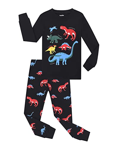 Benaive Boys Pajamas Long Sleeves Sets 100% Cotton 4 Pieces Kids School PJs Boys Sleepwear Size 2T-12 Years2