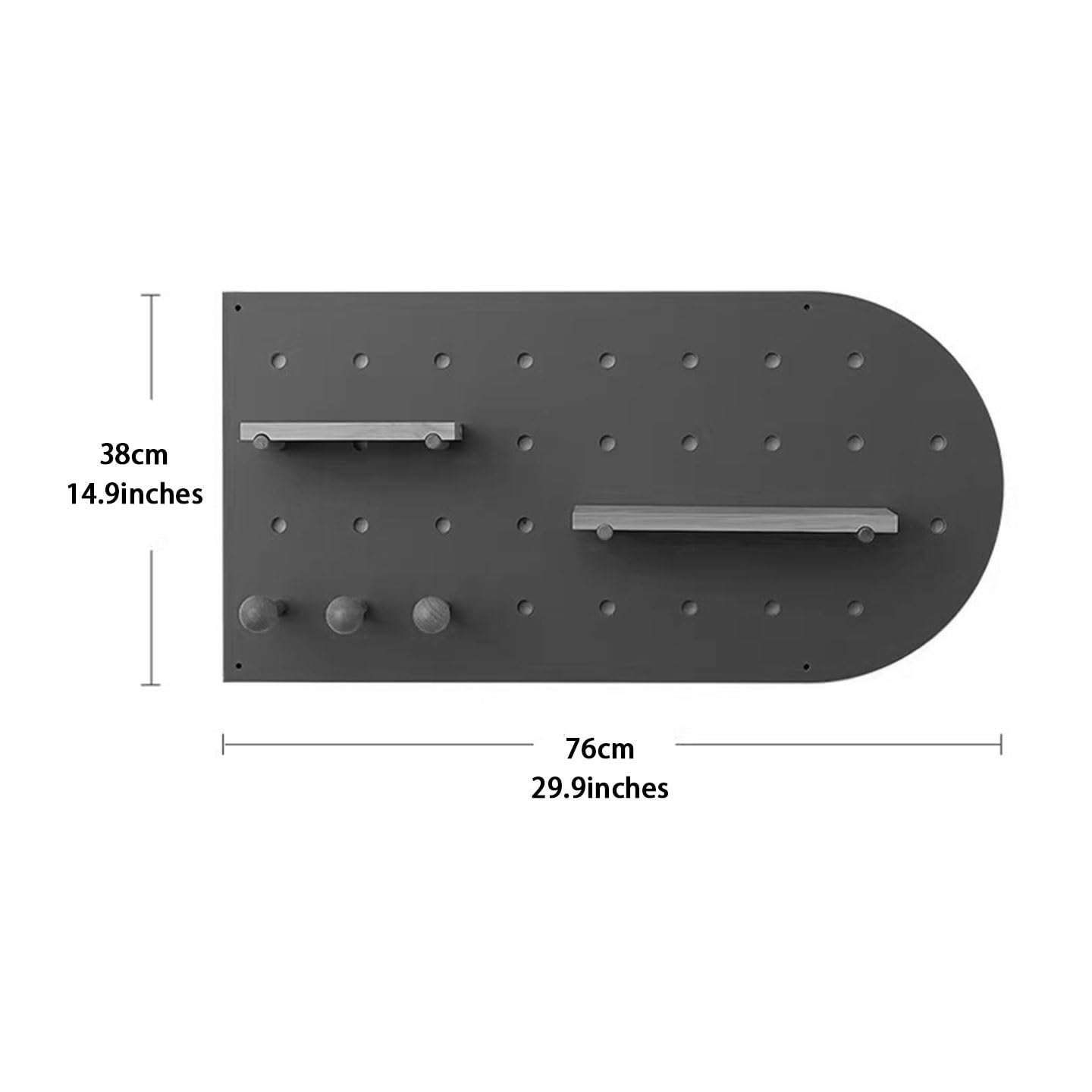 Gewölbtes Modulares Pegboard, Holz-Wandregal, Mit Zubehör(White color)