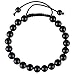 Jovivi 8MM Black Agate Birthstone Gemstones Healing Power Crystal Macrame Adjustable Beaded Bracelet, Unisex