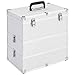 Produktbild Festnight- Kosmetikkoffer mit 3 abnehmbaren Ebenen Make-up Koffer Kosmetikkoffer Make-up Organizer 37x24x40 cm Silbern Aluminium