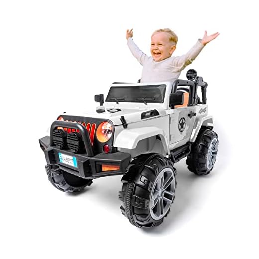 ATAA Bigfoot 4X4 - Blanco - Coche eléctrico para niños a batería con 4 potentes Motores