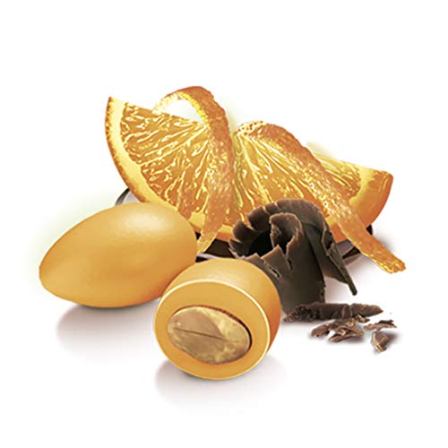 Confetti Papa | Confetti Cioccolato E Mandorla Gusto Arancia | Colore Arancione | Confetti Con Vera Frutta, Senza Glutine E Adatti Alla Dieta Vegetari