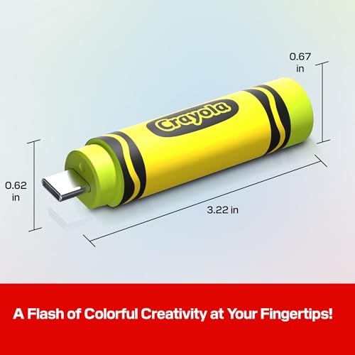 Image of SANDISK Crayola USB Type-C 256GB, Upto 300 MB /s, Crayon Design Pendrive for Smartphone, Tablet & Laptop, Electric Lime, 5Y Warranty (SDCZIC-256G-G46L)