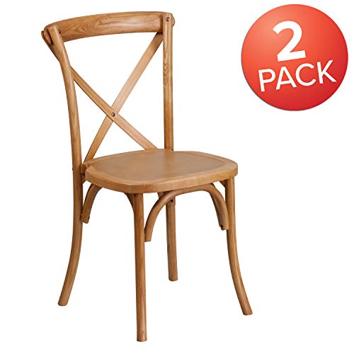 Image of Flash Furniture 2 Pack HERCULES Series Oak Cross Back Chair