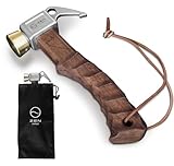 ZEN Camps ペグハンマー ショートハンマー 軽量 小型 コンパクト キャンプ 木製ハンドル 名栗加工 真鍮ヘッド(榉木(オイルステン))