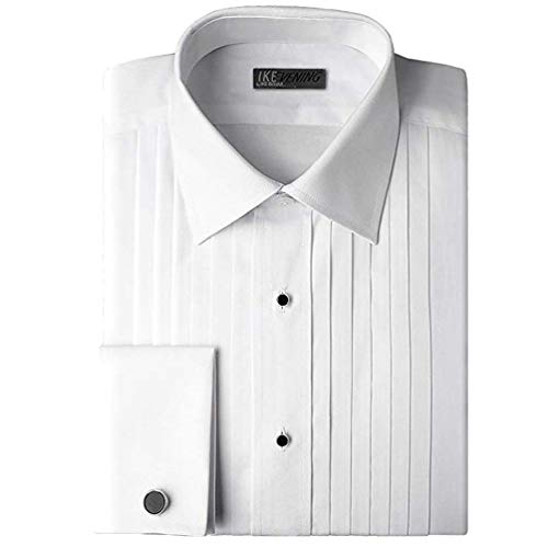 IKE Behar Laydown Collar with 1/2 Inch Pleats Tuxedo Shirt