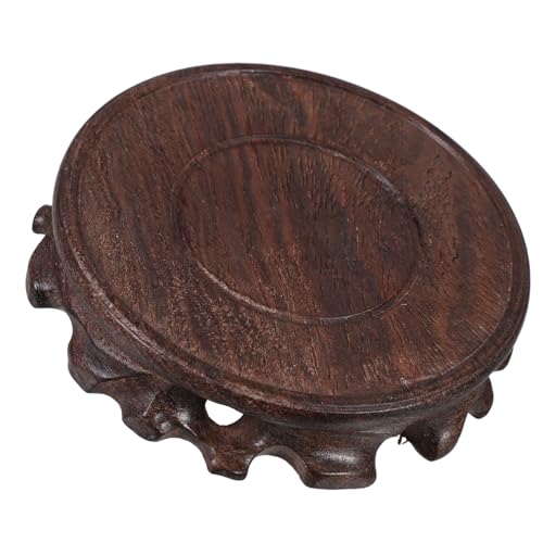 BESPORTBLE Base Redonda de Madera para Bonsáis y Decoraciones Soporte Multifuncional para Jarrones y Macetas Estante Elegante de Exhibición