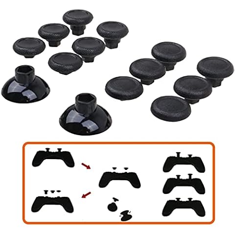Pandaren® Professional Swap Analog sticks (12 + 2 pcs) for PS4/Slim/PRO Controller & Xbox One/S/X Controller BLACK Cover